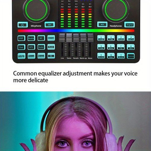 M3 RGB Wireless Home Sound Card Professional Live Mixer Sound Card