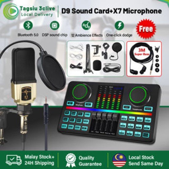 M3 RGB Wireless Home Sound Card Professional Live Mixer Sound Card