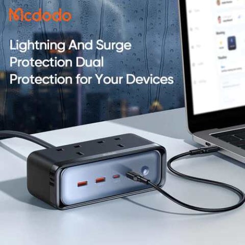 MCDODO 6 IN 1 70W GAN Lightning Protection Power Strip CH-459.