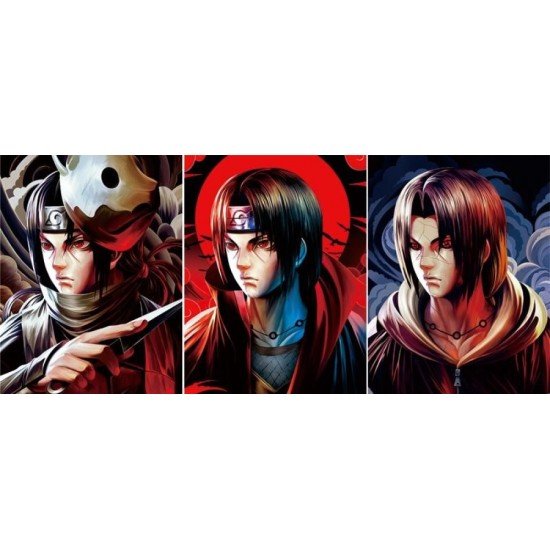 Poster Framed - Naruto Itachi - Faces - 4D Print - 30x40cm