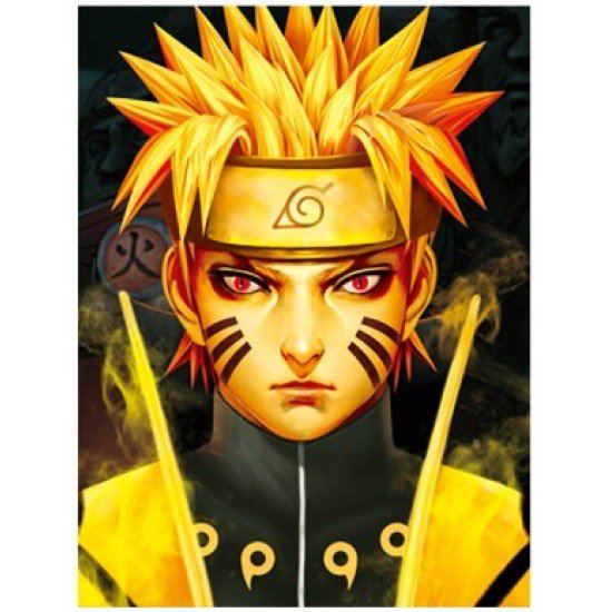 Poster Framed - Naruto Six Paths- Face - 4D Print - 30x40cm