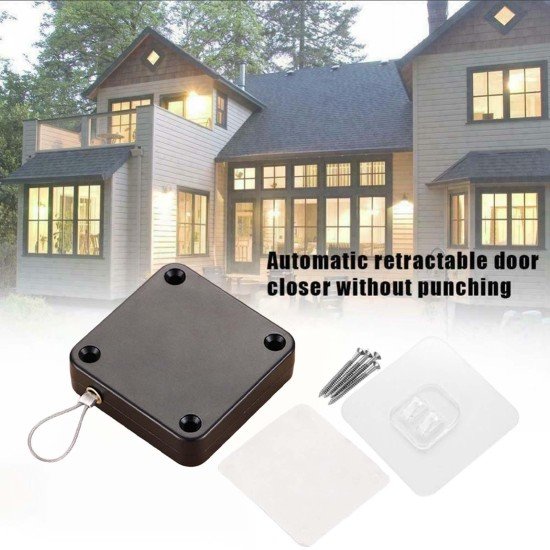 Punch-free Automatic Door Closer - Black