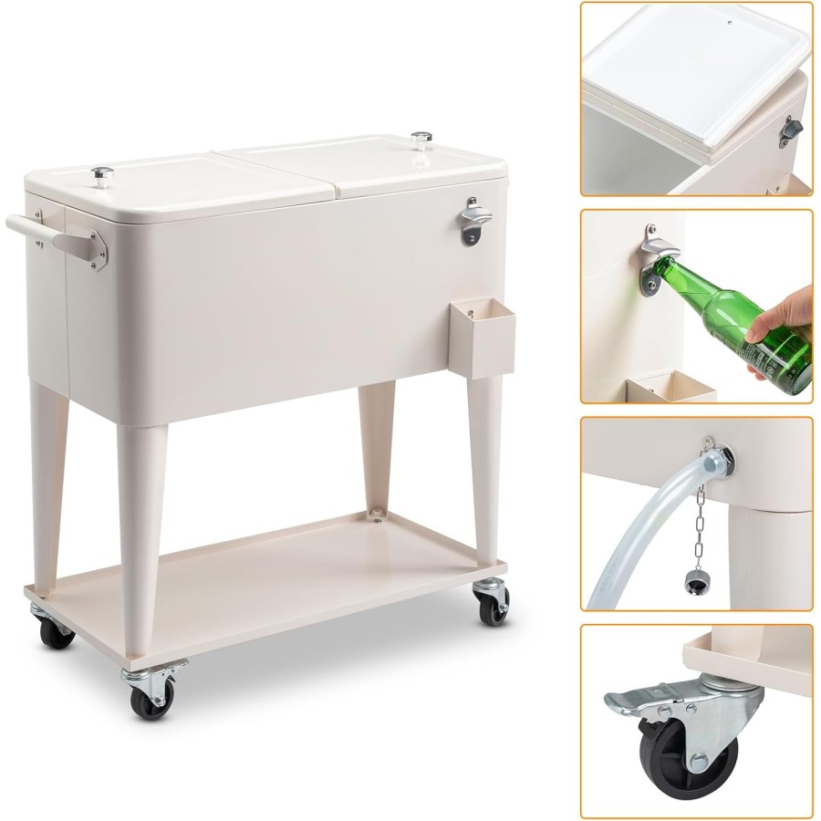 Portable Cart Cooler Ice Box 70 Liters