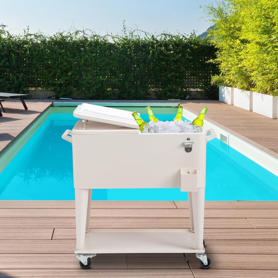 Portable Cart Cooler Ice Box 70 Liters