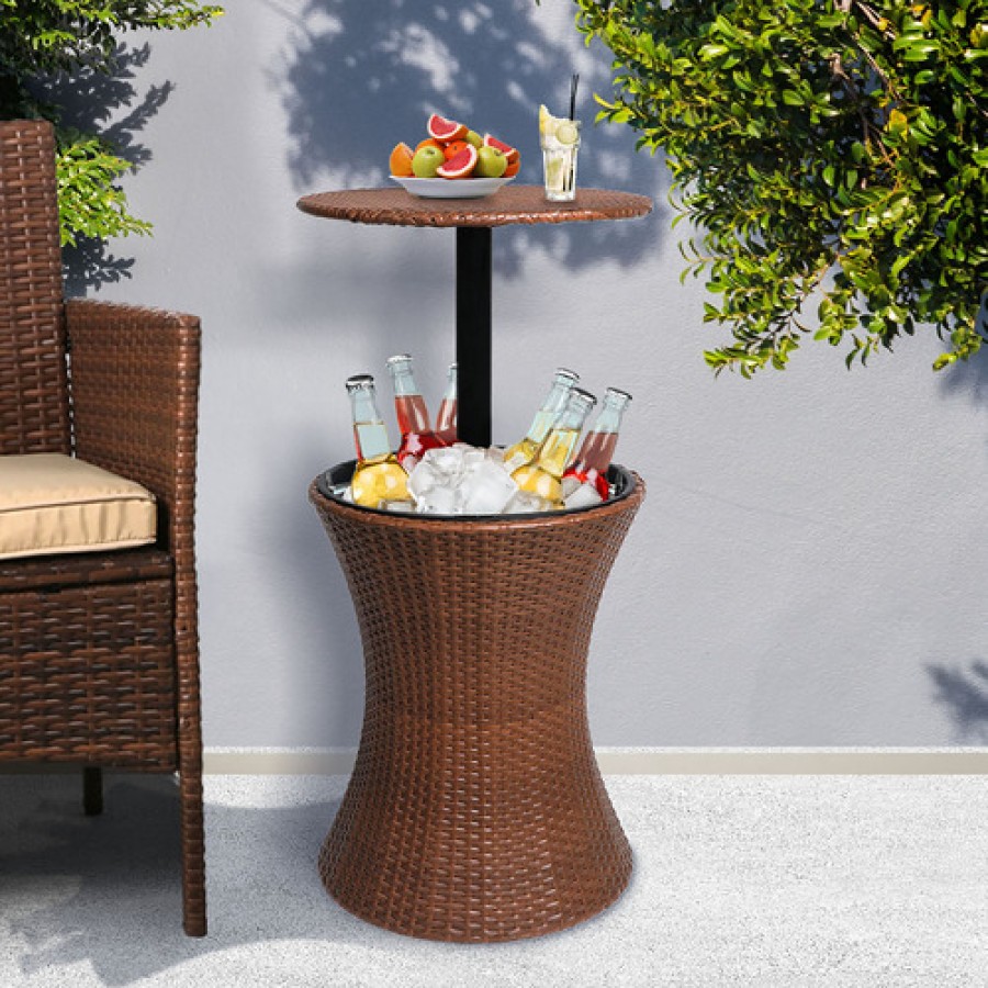 Outdoor Patio Cooler Table with Ice Bucket (30L) Outdoor Patio Cooler Table with Ice Bucket (30L)