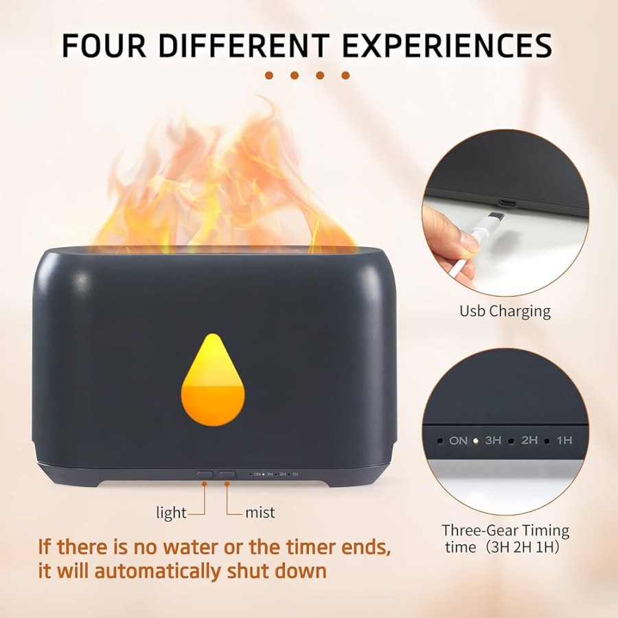 Flame Effect Essential Oil Aroma Diffuser 240ml