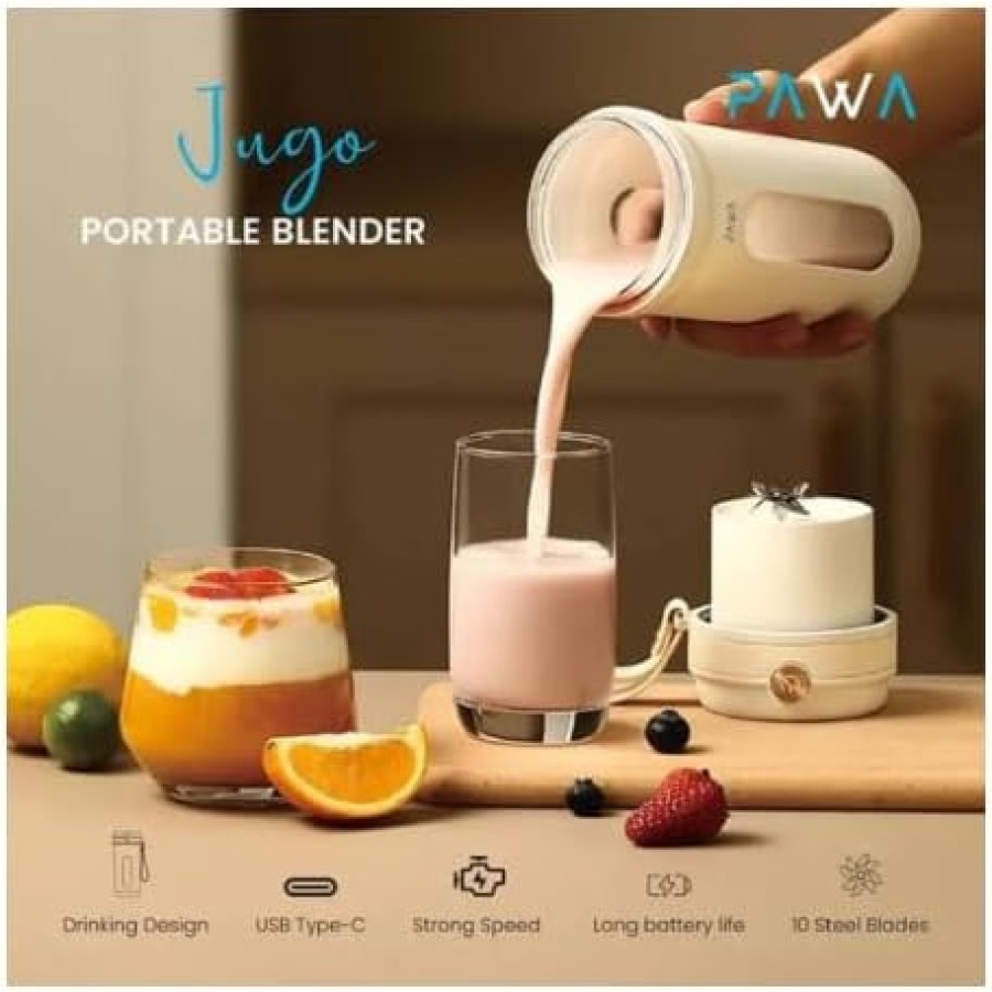 Pawa Jugo Portable Blender 350ml 80W - White Pawa Jugo Portable Blender 350ml 80W - White