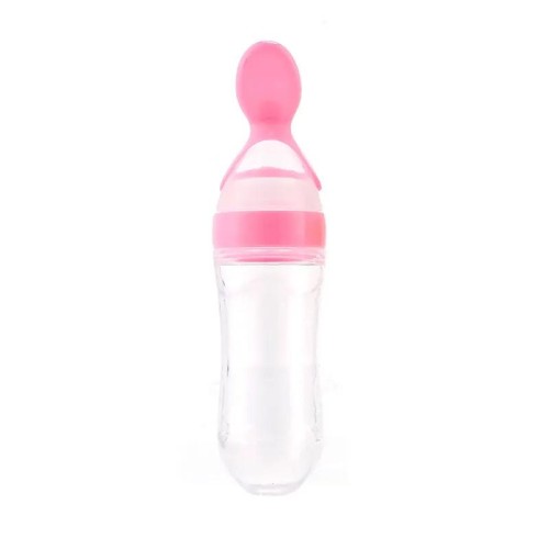 Transparent silicone baby spoon