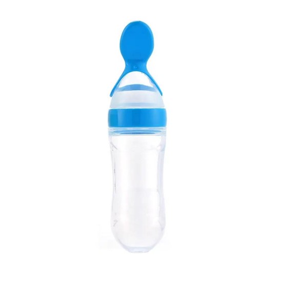 Transparent silicone baby spoon
