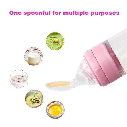 Transparent silicone baby spoon