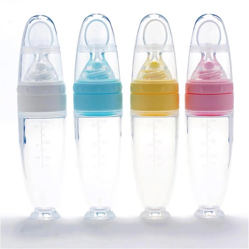 Transparent silicone baby spoon