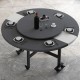 Round foldable dining table with swivel base (100 cm X 75 cm)