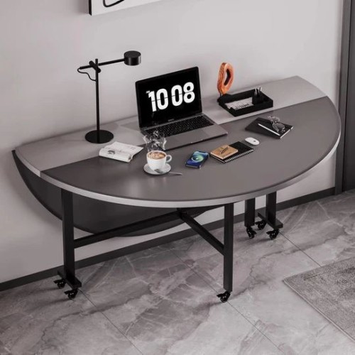 Round foldable dining table with swivel base (150cm X 75 cm)