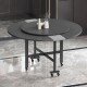 Round foldable dining table with swivel base (100 cm X 75 cm)