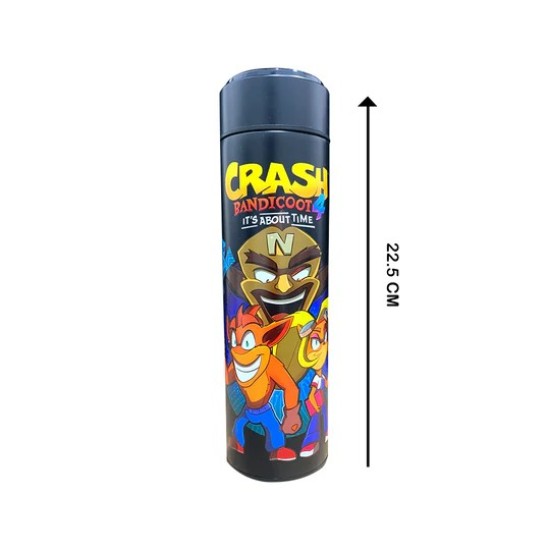 Smart LED Thermos Water Bottle, 500ml - Crash Bandicoot Sticker