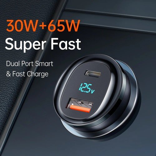 Mcdodo 95W PD + 5A Type-C + USB-A Port Digital Display Fast Car Charger