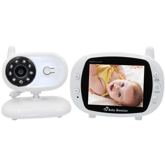 Wireless Baby Monitor with Indoor Two-Way 8IR LED 3 3.5 Inch 2.4GHz Lullabies Baby Monitor Camera