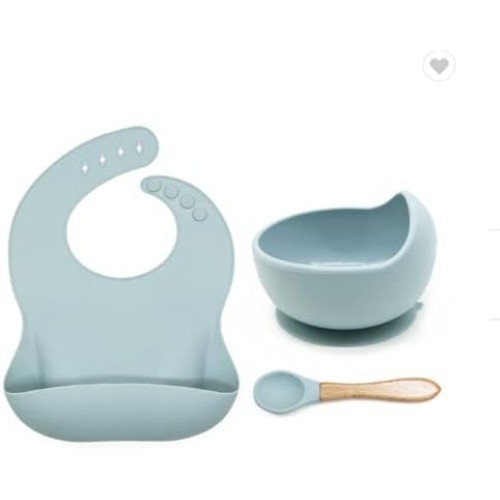 Silicone Baby Bib With Spoon And Fork Set