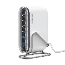 Momax 1-Charge Flow 80W 4-Port Desktop Charger (UM53UKW) - White Momax 1-Charge Flow 80W 4-Port Desktop Charger (UM53UKW) - White