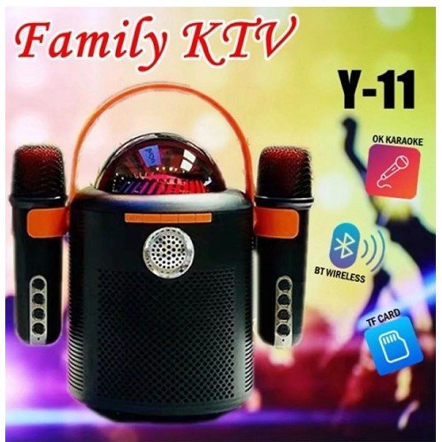 Family KTV Y-11 Karaoke Stereo Portable Wireless Shocking Bass Sound Speaker