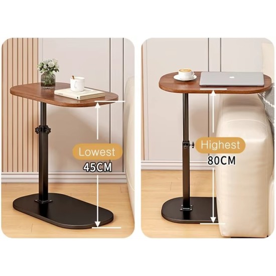 Side Table with Adjustable Arm Height - Black / Brown / Beige -  Size / 45*30 ( 45*80 )