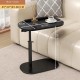 C-Shaped Rectangular Side Table with Adjustable Height Size / 45*30 ( 45*80 ) - Black / Chocolate Wood / Light Wood