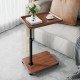 C-Shaped Side Table with Adjustable Height Size: 40*30 ( 45*80 ) - White marble/walnut brown/light brown