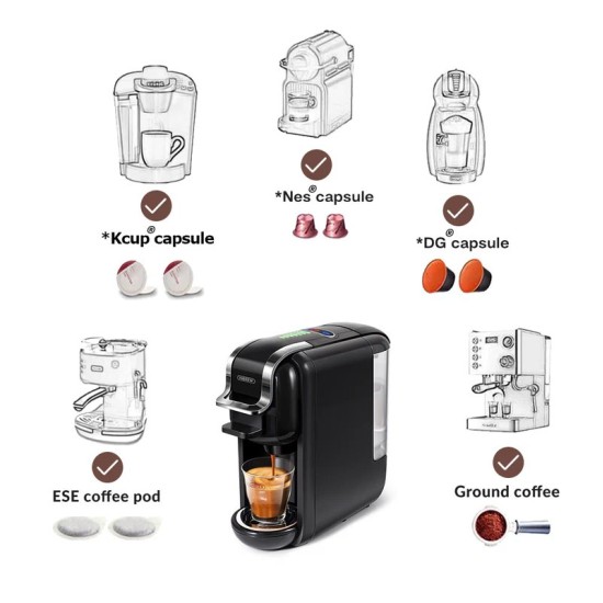 HiBREW 5in1 Multiple Capsule Coffee Machine H2A - Black