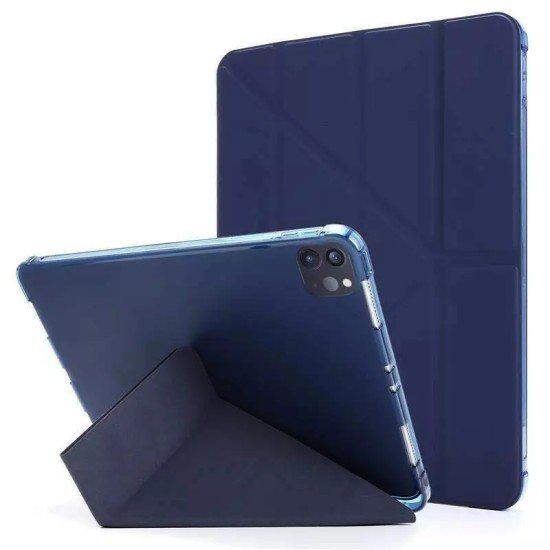 Leather Shockproof Flip case Cover For iPad - Dark Blue