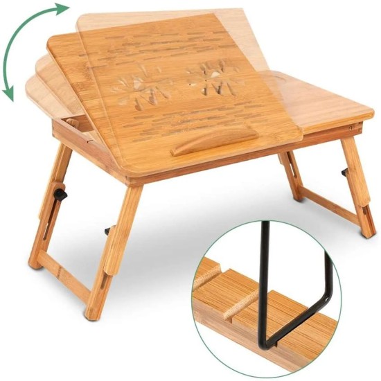 Bamboo Laptop Table with Drawer