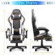 Gamax Gaming Chair Model 1-LT001L with Linkage Function Armrest | Retactable Footrest - White