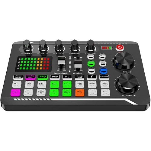 F998 Mobile Phone Computer K Song Live Sound Card Voice Changer Device Audio Mixer Built-in Multiple Sound Effect