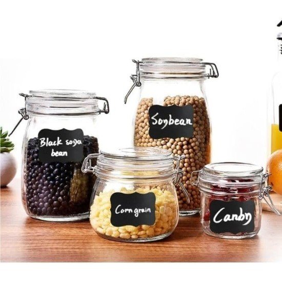 24 Reusable Waterproof Spice Jar Stickers with Pen for Kitchen
