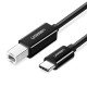 UGREEN USB-C Male to USB-B 2.0 Male Printer Cable ABS Plastic Case 1m - Black
