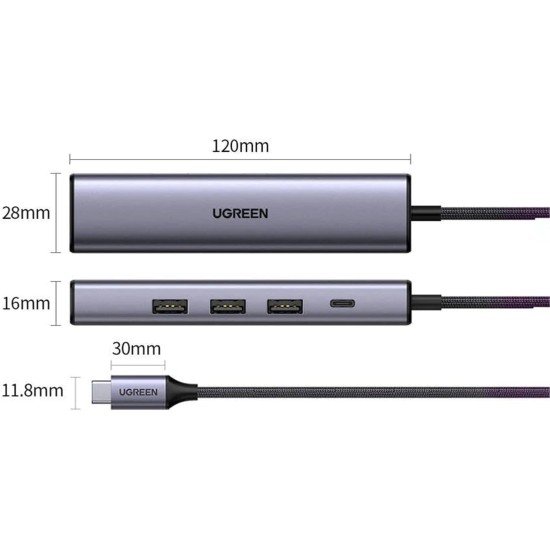 UGREEN USB-C Multifunction Gigabit Ethernet Adapter with PD - 20932