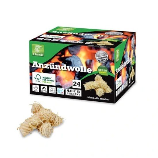 flash firelight wood wool 24 pcs