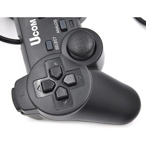 UCOM 2-in-1 PC Dual Shock Twin Joypad Wired USB Gaming Controller Black