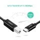 UGREEN USB-C Male to USB-B 2.0 Male Printer Cable ABS Plastic Case 1m - Black