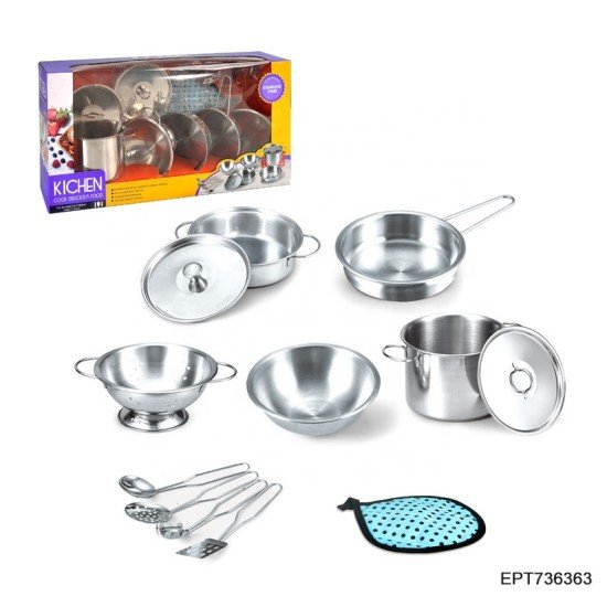 STAINLESS KITCHEN SET FOR Delicious Food set for child toys