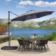 Patio Garden Cantilever Solar LED Umbrella - Waterproof, UV Resistant, 360 Rotation