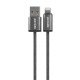 Porodo Woven 2.4A USB A to Lightning Cable 1.2M - Black