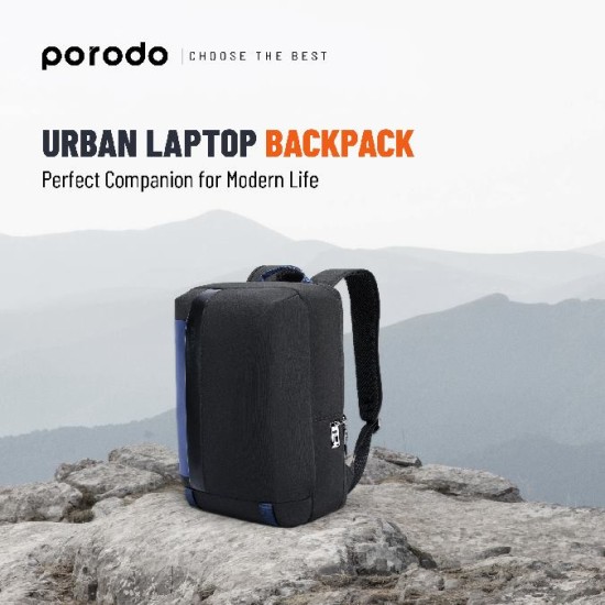 Porodo Lifestyle Urban Laptop Backpack Perfect Companion For Modern Life - Black/Blue