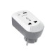 Porodo Universal AC Socket EU Plug Adapter Nightlight/USB-A /USB-C