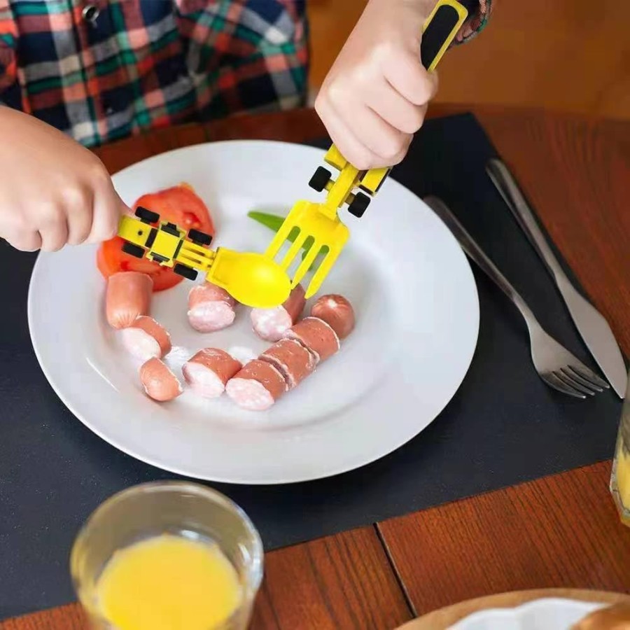  Construction Utensils Plate Fork Spoon Kids Toddler