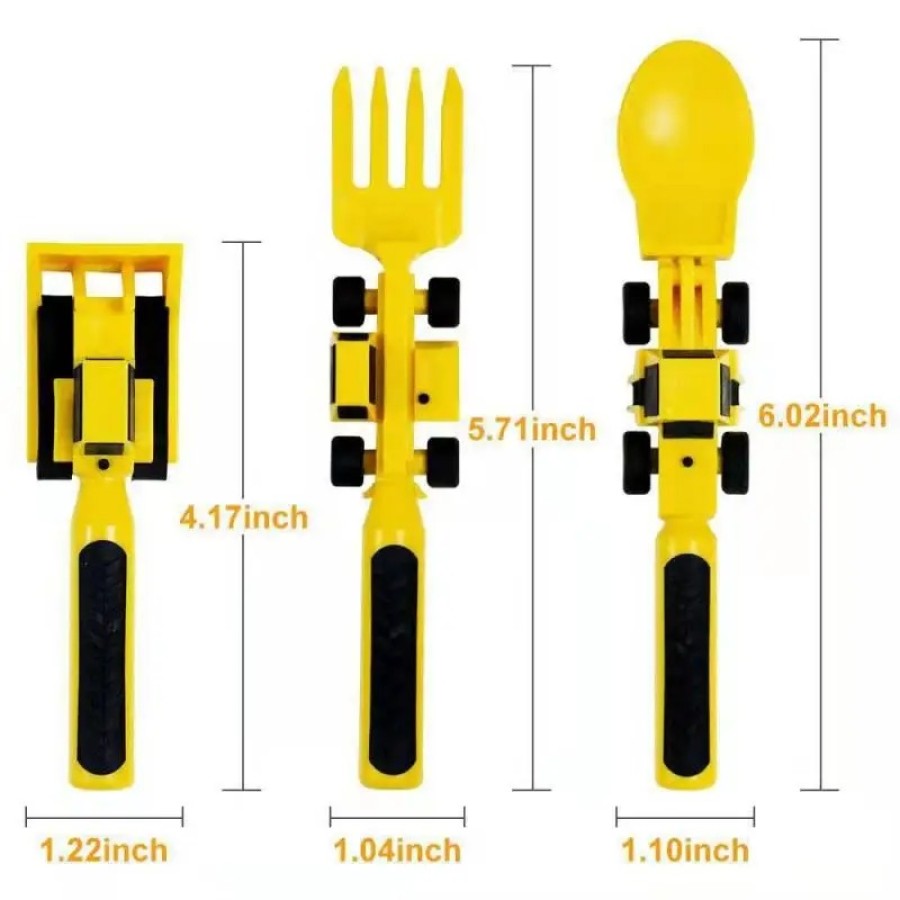  Construction Utensils Plate Fork Spoon Kids Toddler