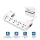 2500W Power Strip with Cable Organizer and 3 in 1 Wireless Charger with 5 Triple Sockets, 2 USB Ports and 1 Type C Port