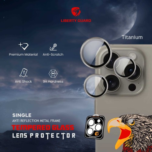 Liberty Guard Camera Lens With Installation Kit iPhone 16Pro / ProMax - Titanium