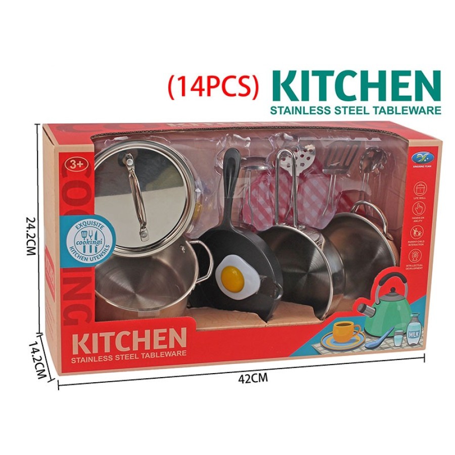 Kitchen Set Stainless Steel Tableware 14 Pcs