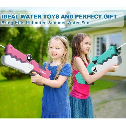 Crocodile Electric Water Gun 10-15M Range - 3.7V 500MAH LITHIUM BATTERY,Pink