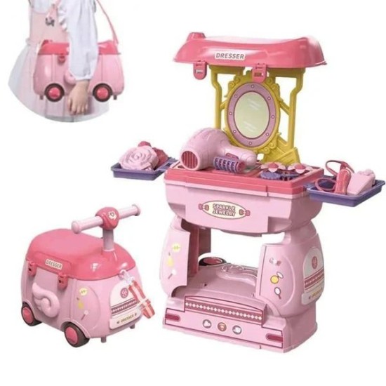 Beauty kit toy with trolley